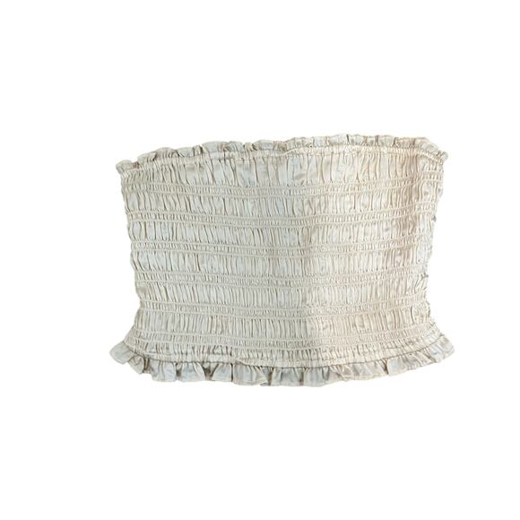 Free People Intimately White Smocked Tube Top Sz XS Boho Y2K Coquette - Picture 1 of 5